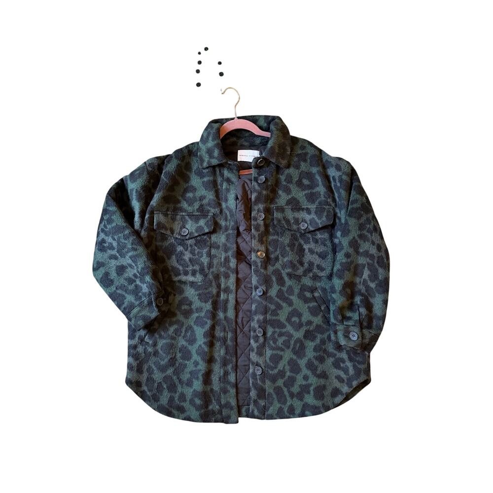 NWT Rebecca Minkoff Green Leopard Print Raegan Jacket MED